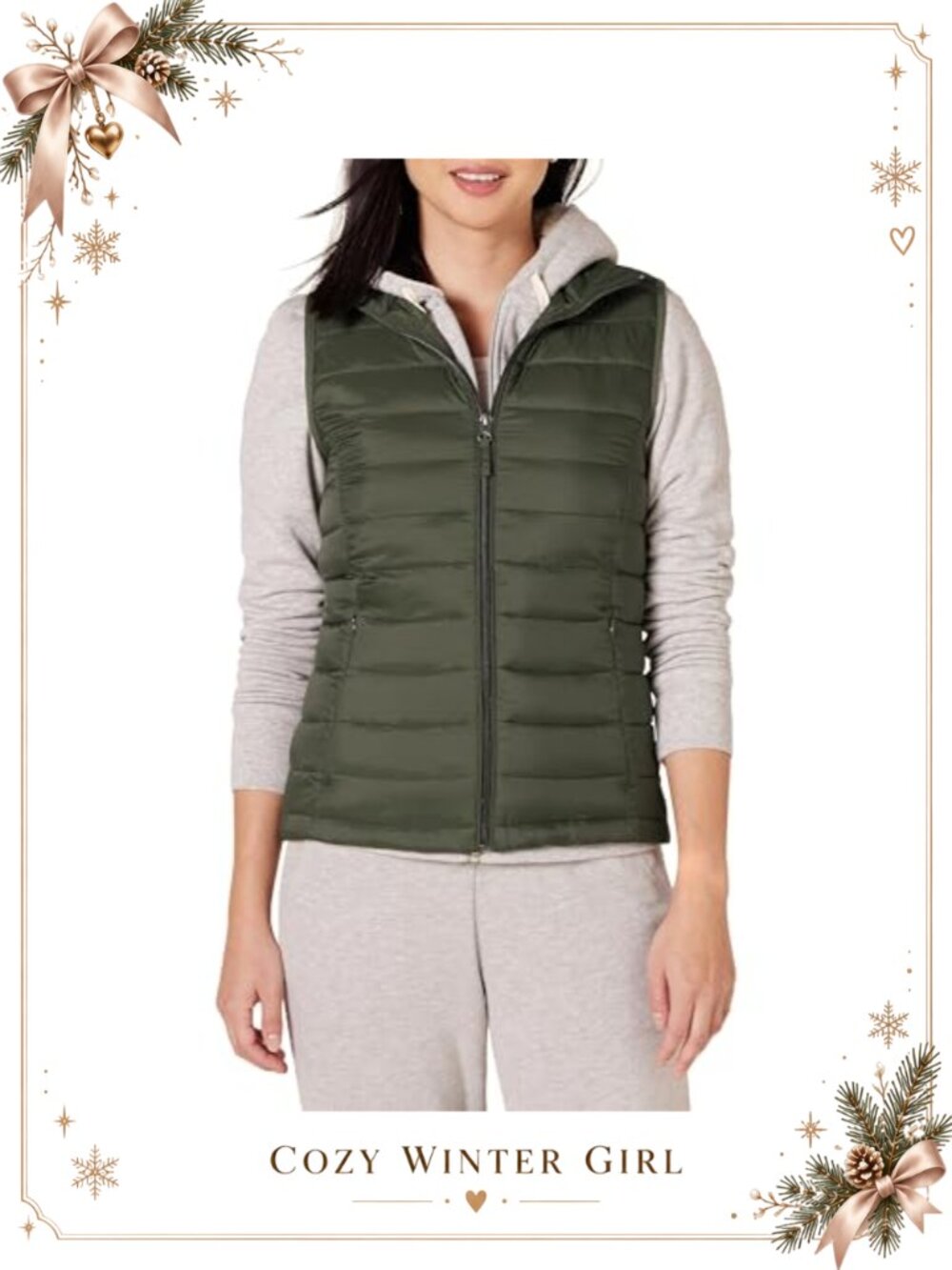 Lightweight Water-Resistant Packable Puffer Vest with Zip Pockets